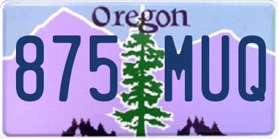 OR license plate 875MUQ