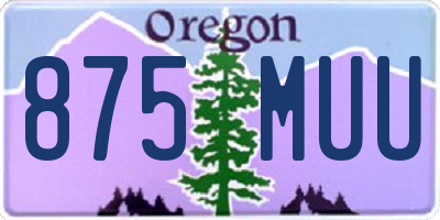 OR license plate 875MUU