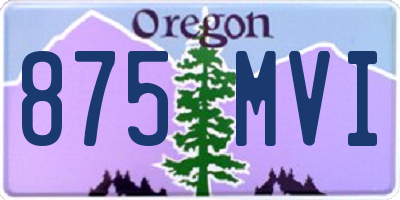 OR license plate 875MVI