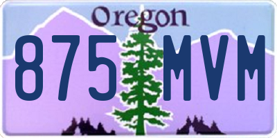 OR license plate 875MVM