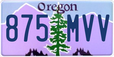 OR license plate 875MVV