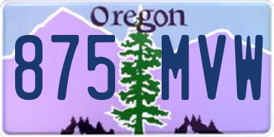 OR license plate 875MVW