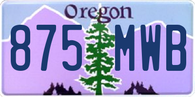 OR license plate 875MWB
