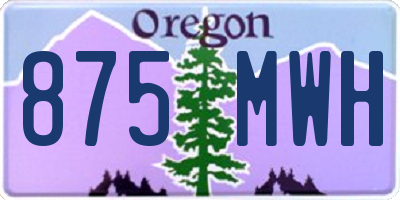 OR license plate 875MWH