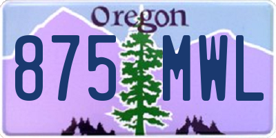 OR license plate 875MWL