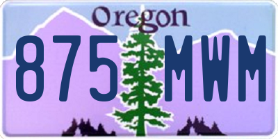 OR license plate 875MWM