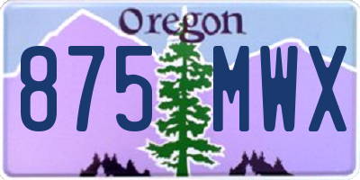 OR license plate 875MWX