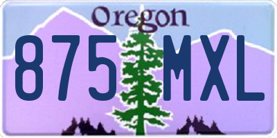 OR license plate 875MXL