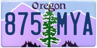 OR license plate 875MYA