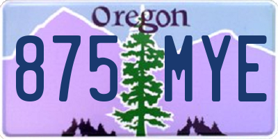 OR license plate 875MYE
