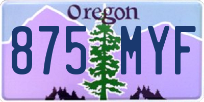 OR license plate 875MYF