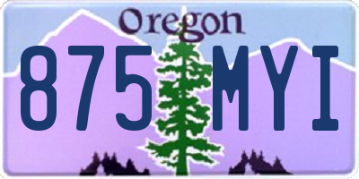 OR license plate 875MYI