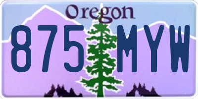 OR license plate 875MYW