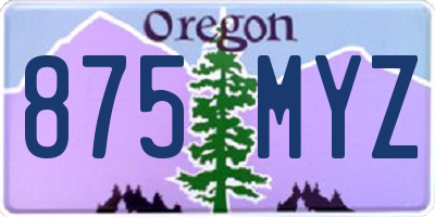 OR license plate 875MYZ
