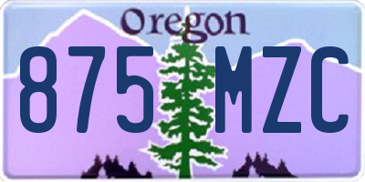 OR license plate 875MZC