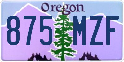 OR license plate 875MZF