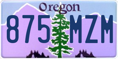 OR license plate 875MZM