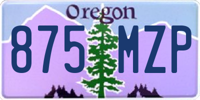 OR license plate 875MZP