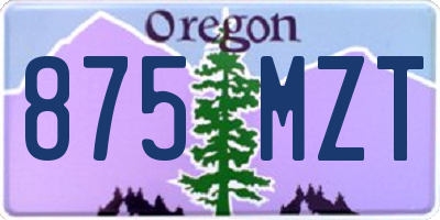 OR license plate 875MZT