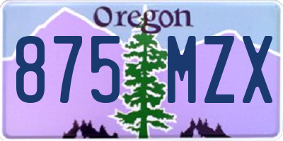 OR license plate 875MZX