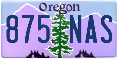 OR license plate 875NAS