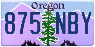 OR license plate 875NBY