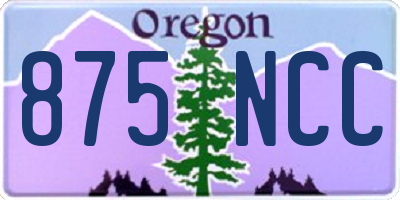 OR license plate 875NCC