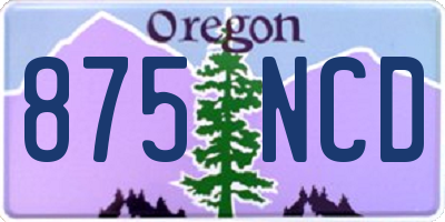 OR license plate 875NCD