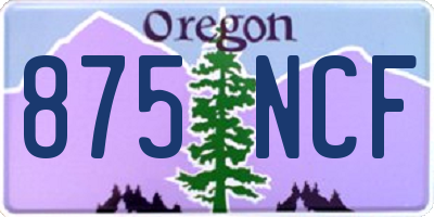 OR license plate 875NCF