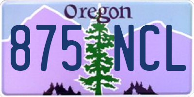 OR license plate 875NCL