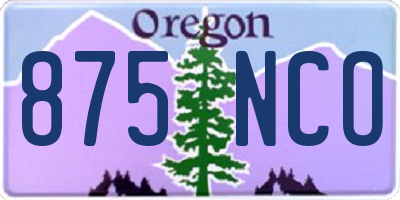 OR license plate 875NCO