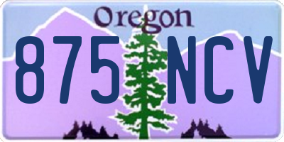 OR license plate 875NCV