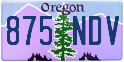 OR license plate 875NDV