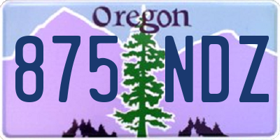 OR license plate 875NDZ
