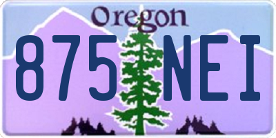 OR license plate 875NEI