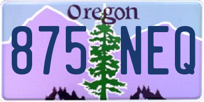 OR license plate 875NEQ