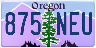 OR license plate 875NEU