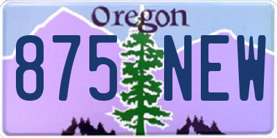 OR license plate 875NEW