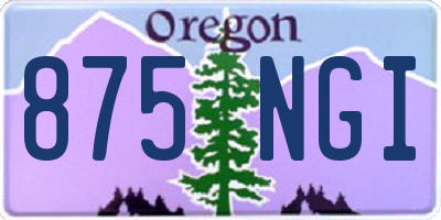 OR license plate 875NGI