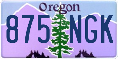 OR license plate 875NGK