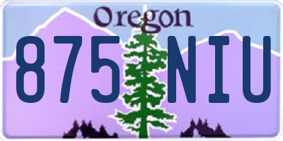 OR license plate 875NIU