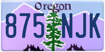 OR license plate 875NJK