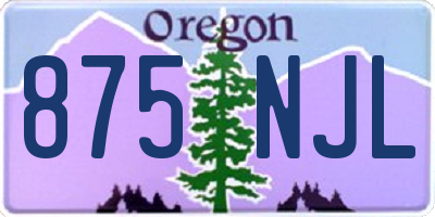 OR license plate 875NJL
