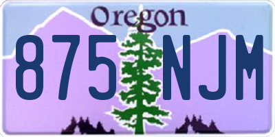 OR license plate 875NJM