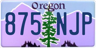 OR license plate 875NJP