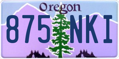 OR license plate 875NKI