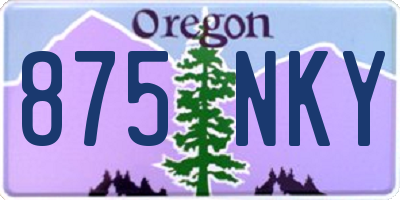 OR license plate 875NKY