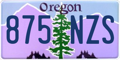 OR license plate 875NZS