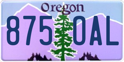 OR license plate 875OAL