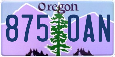 OR license plate 875OAN
